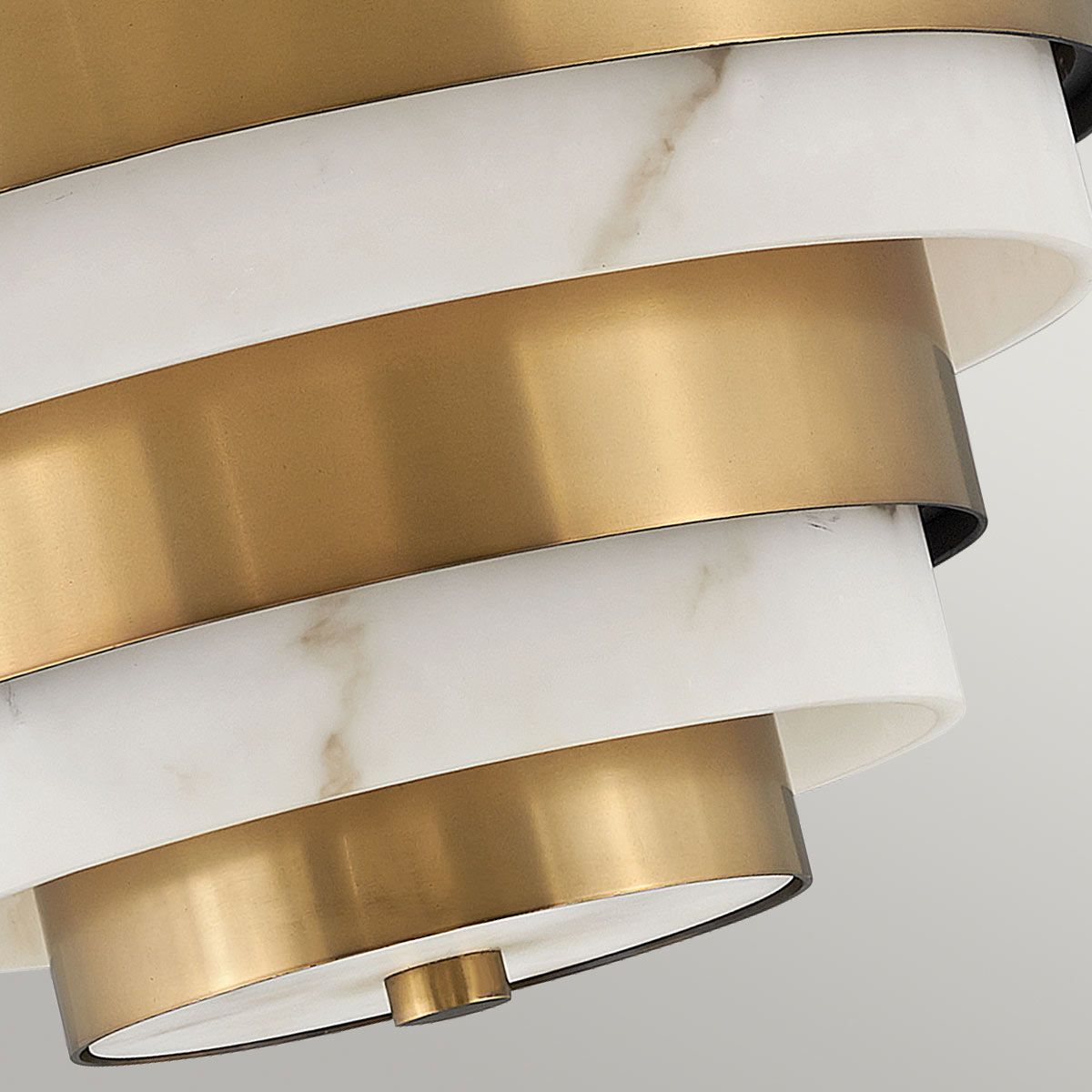 Echelon 3 Light Semi flush Mount Light Heritage Brass or Alabaster - QN-ECHELON-SF