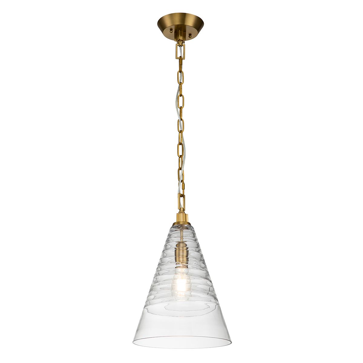 Elmore Pendant Light Burnished Brass or Clear - QN-ELMORE-P-BBS