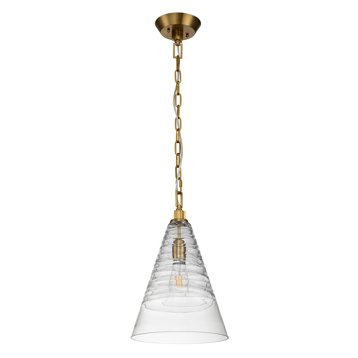 Elmore Pendant Light Burnished Brass or Clear - QN-ELMORE-P-BBS