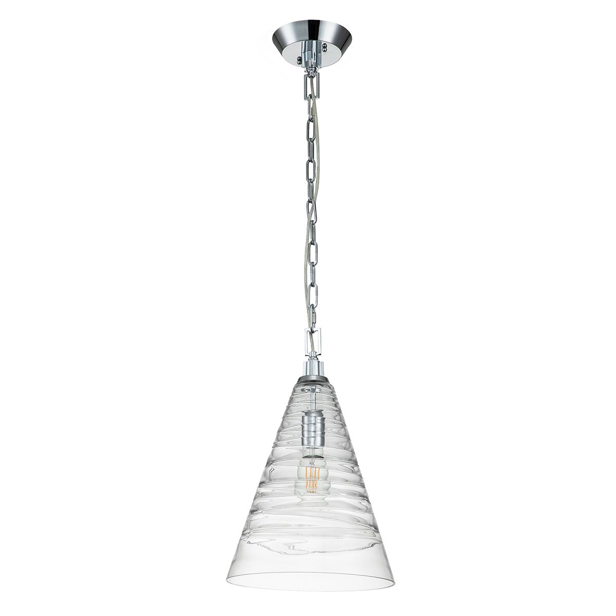 Elmore Pendant Light Polished Chrome or Clear - QN-ELMORE-P-PC