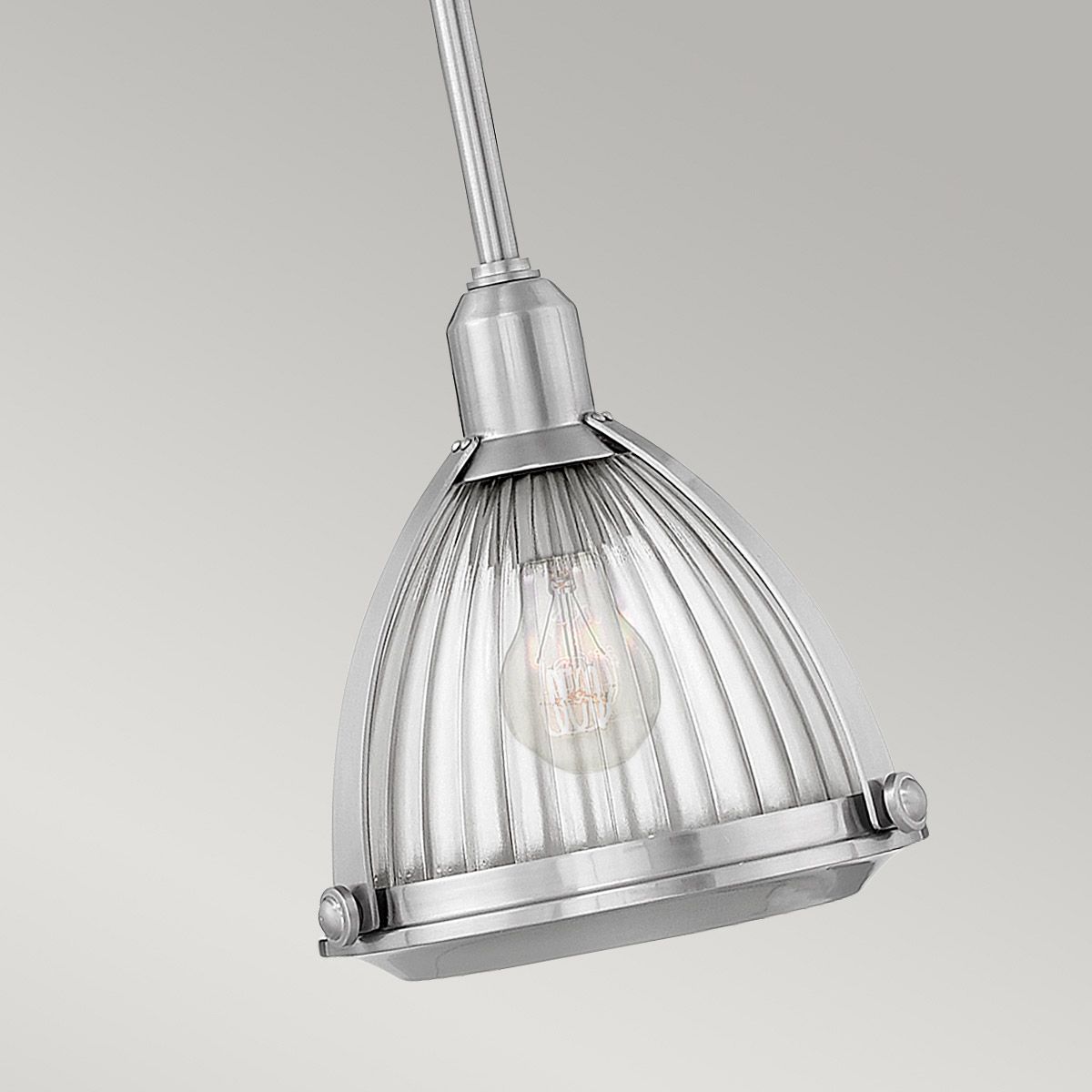 Elroy Light Pendant Brushed Nickel & Clear - QN-ELROY-BN