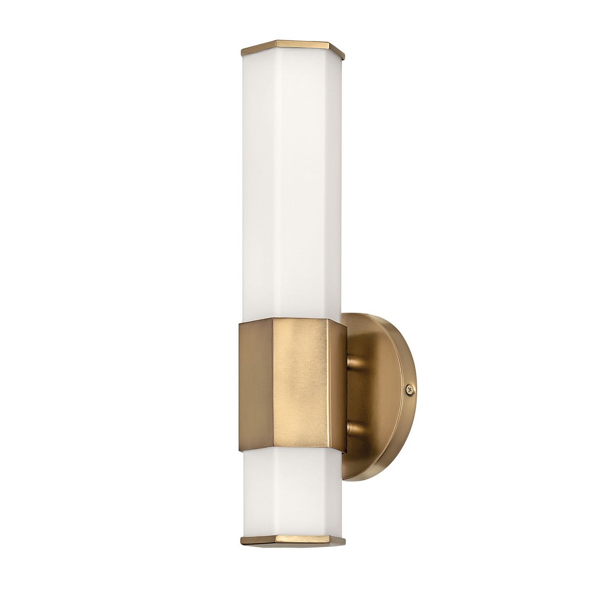 Facet Single LED Wall Light 12W 3000K Heritage Brass - QN-FACET-LED1-HB-BATH