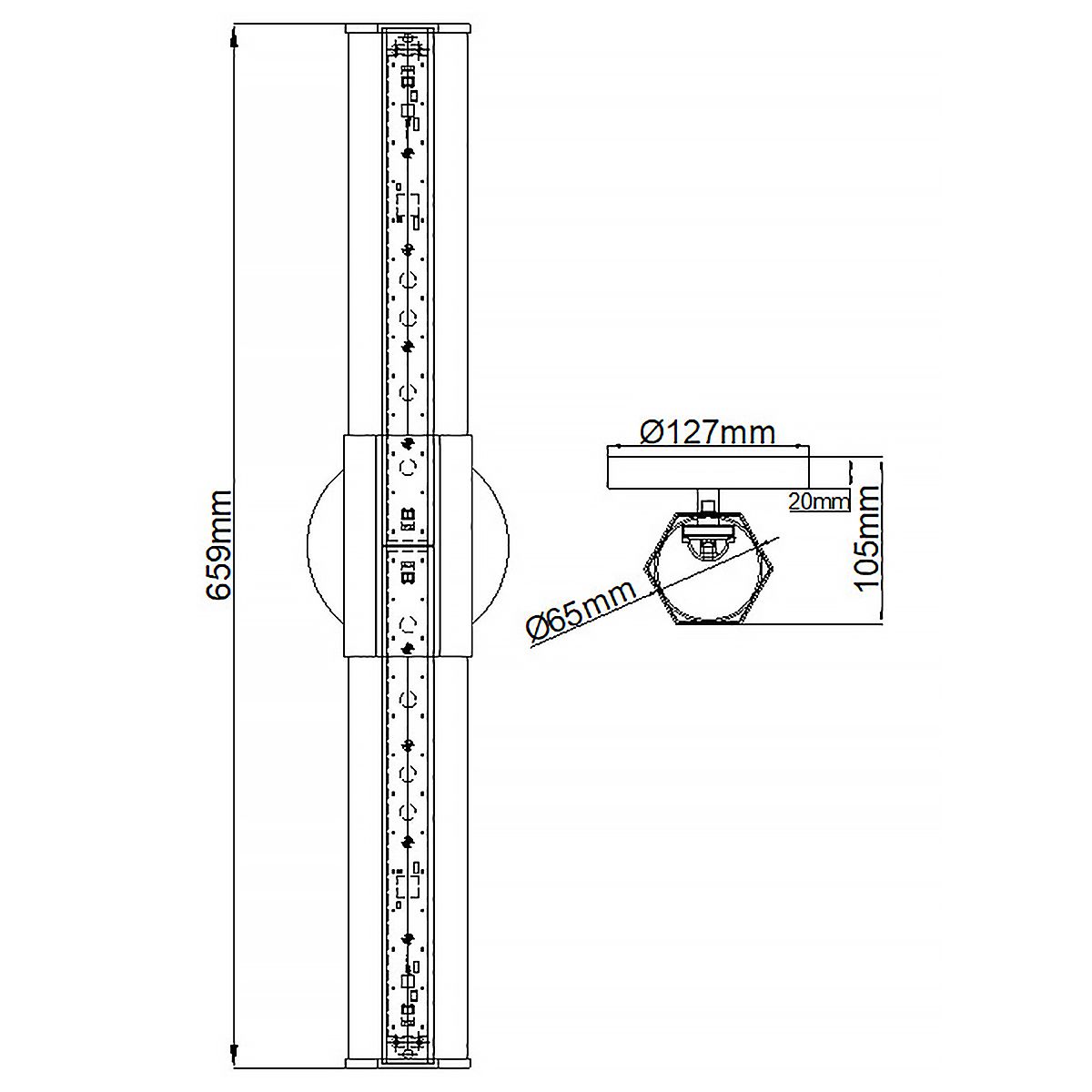 Facet Double LED Wall Light 12W 3000K Polished Chrome - QN-FACET-LED2-PC-BATH