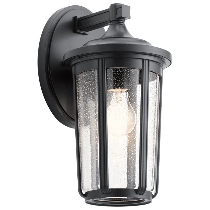 Fairfield Large Wall Light Lantern Black & Clear - QN-FAIRFIELD-L-BK