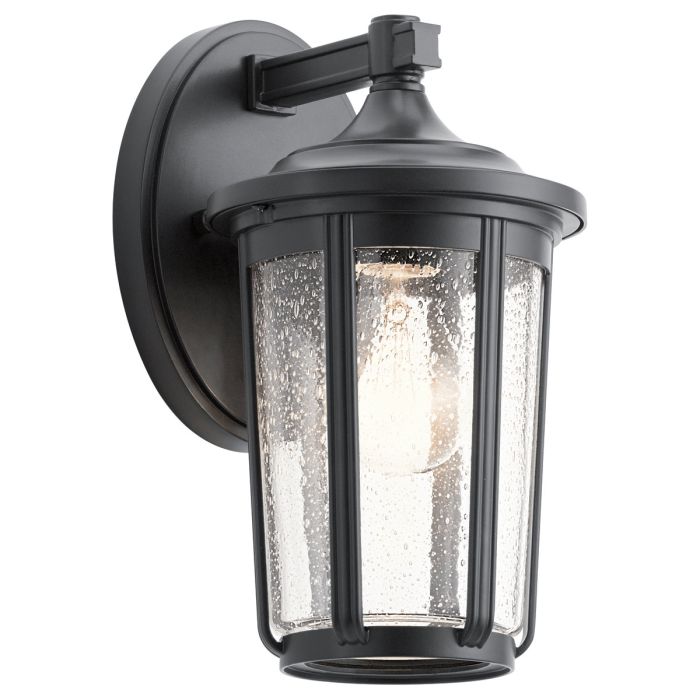 Fairfield Medium Wall Light Lantern Black & Clear - QN-FAIRFIELD-M-BK