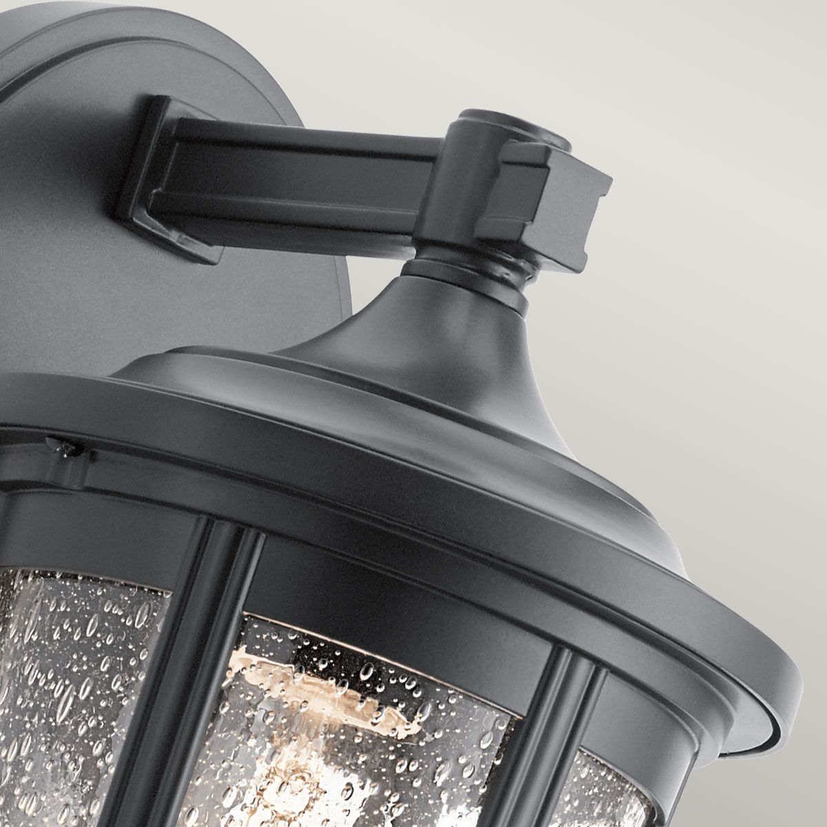 Fairfield Medium Wall Light Lantern Black & Clear - QN-FAIRFIELD-M-BK