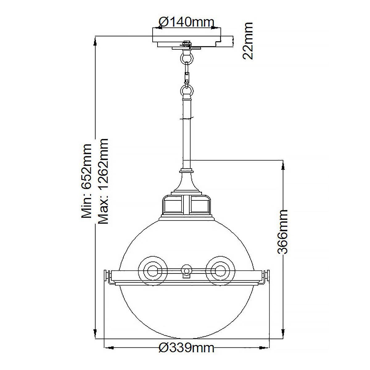 Fletcher 2 Light Pendant Aged Zinc & Heritage Brass - QN-FLETCHER-P-M-AZ