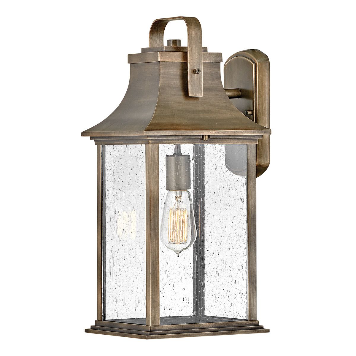 Grant Large 1 Light Wall Lantern Burnished Bronze & Clear - QN-GRANT-L-BU