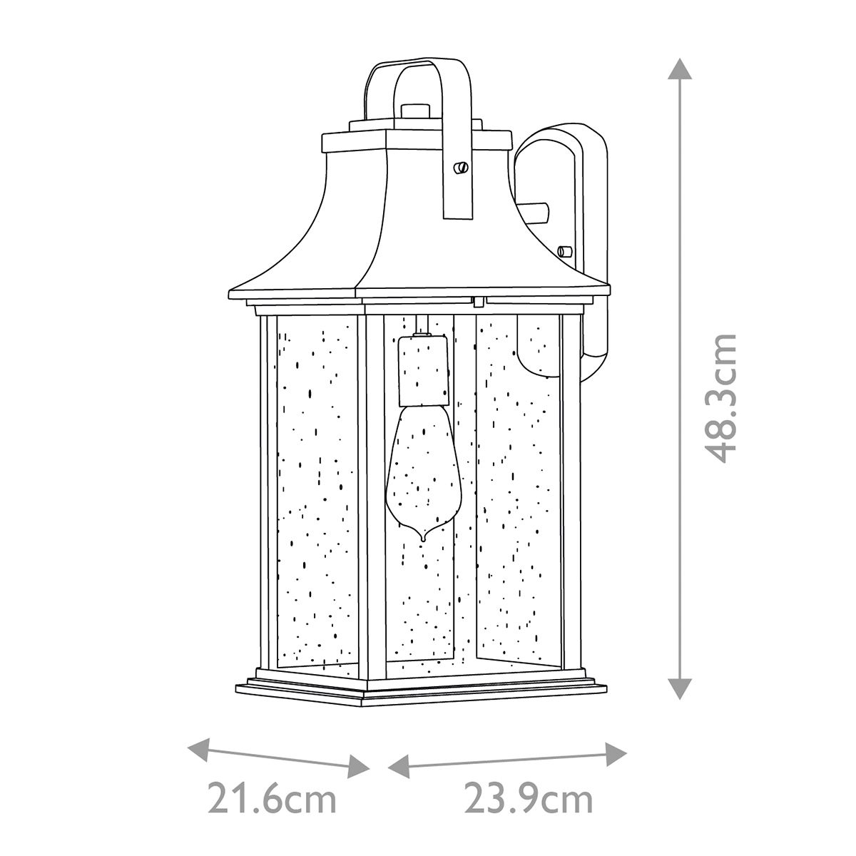 Grant Large 1 Light Wall Lantern Burnished Bronze & Clear - QN-GRANT-L-BU