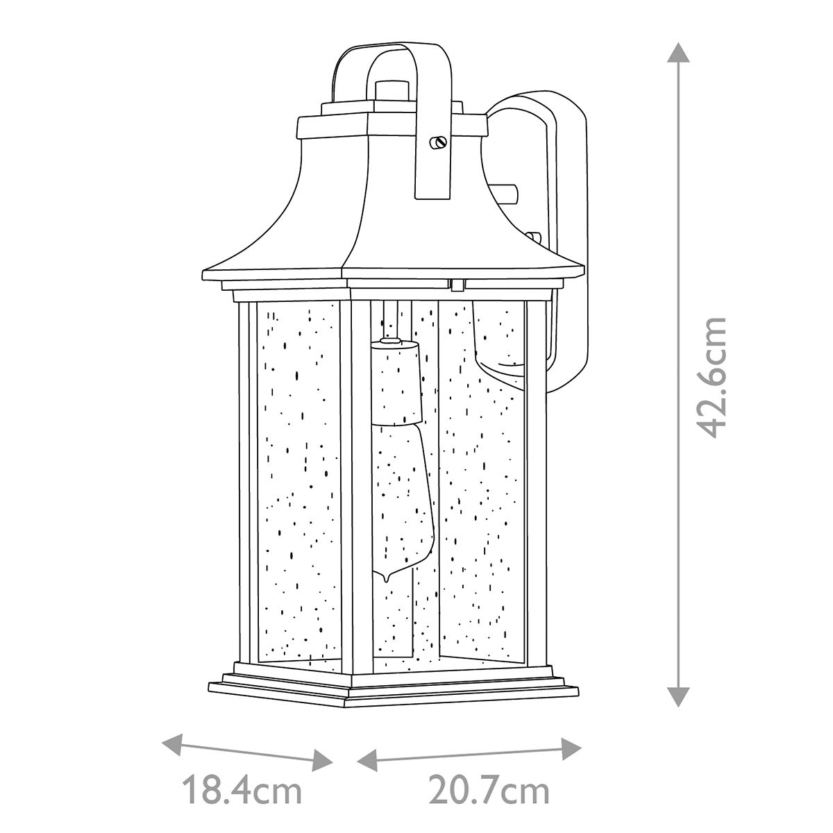 Grant Medium 1 Light Wall Lantern Burnished Bronze & Clear - QN-GRANT-M-BU