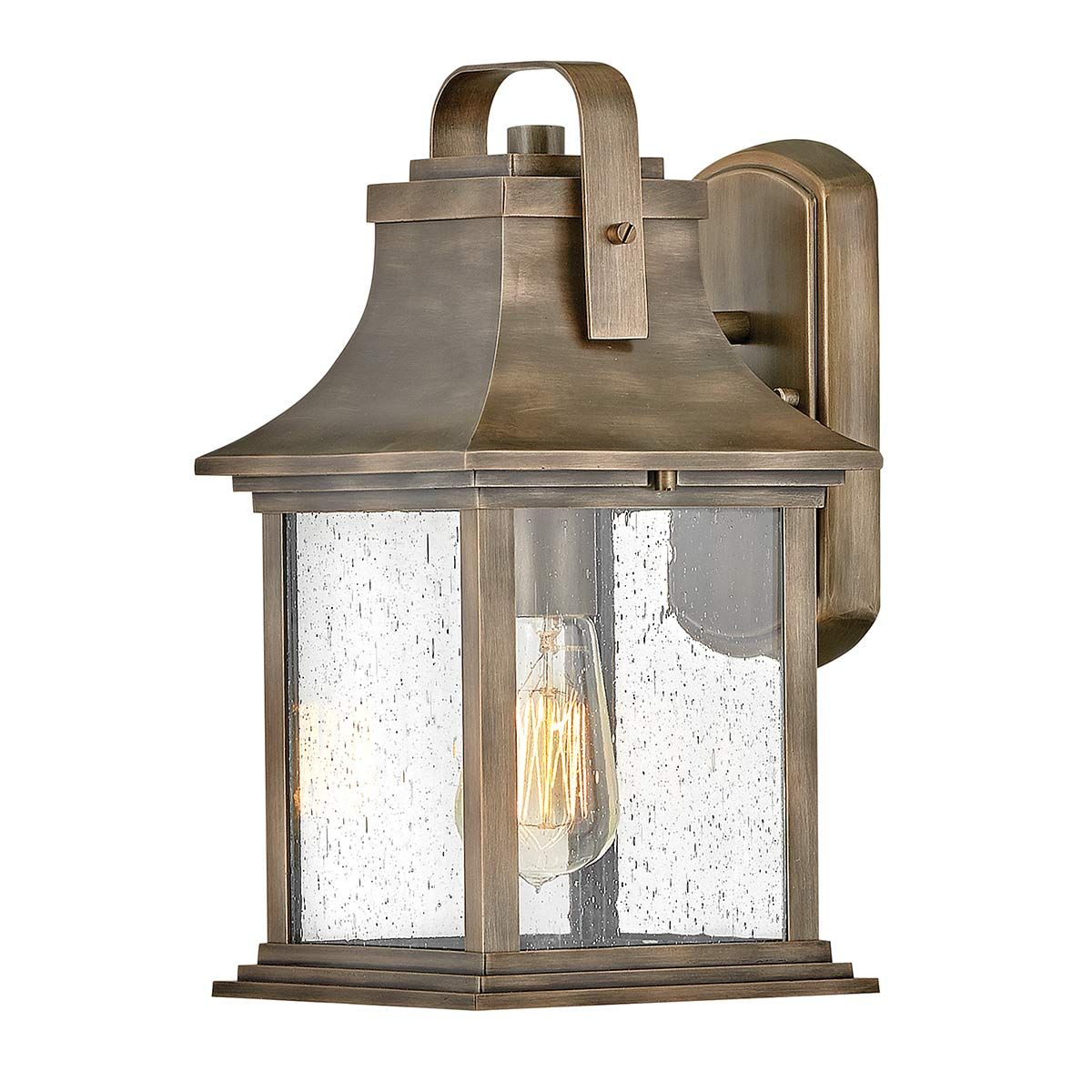 Grant Small 1 Light Wall Lantern Burnished Bronze & Clear - QN-GRANT-S-BU