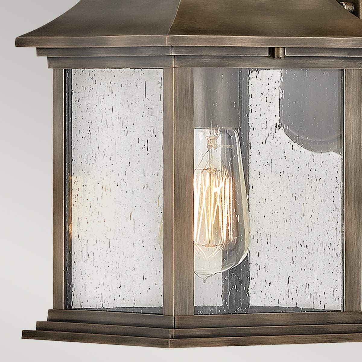 Grant Small 1 Light Wall Lantern Burnished Bronze & Clear - QN-GRANT-S-BU