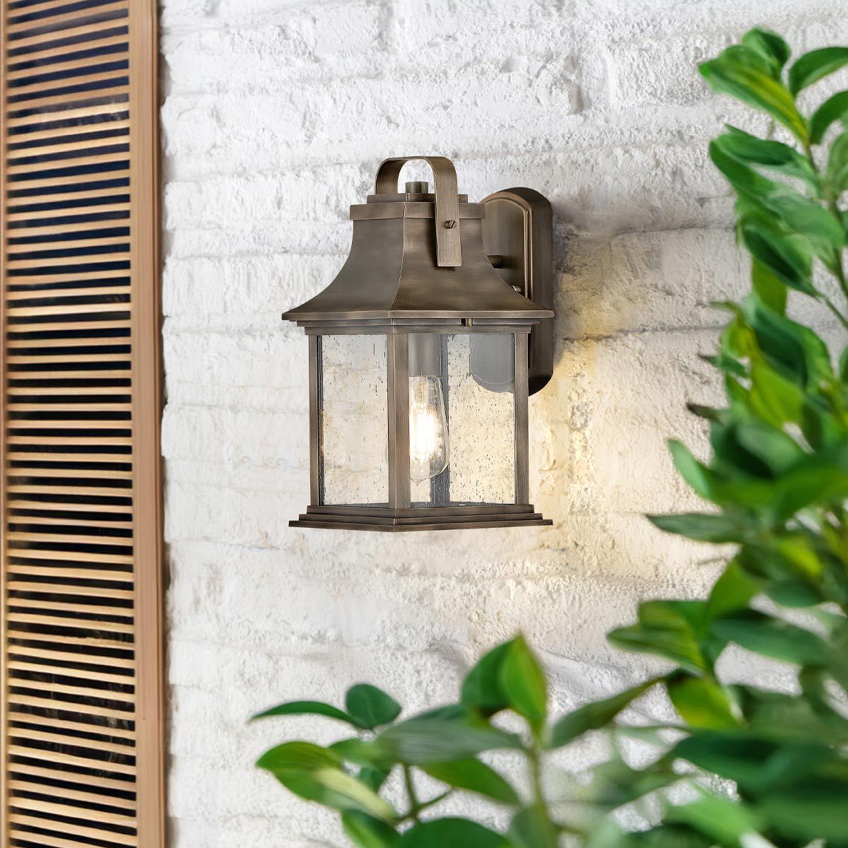 Grant Small 1 Light Wall Lantern Burnished Bronze & Clear - QN-GRANT-S-BU