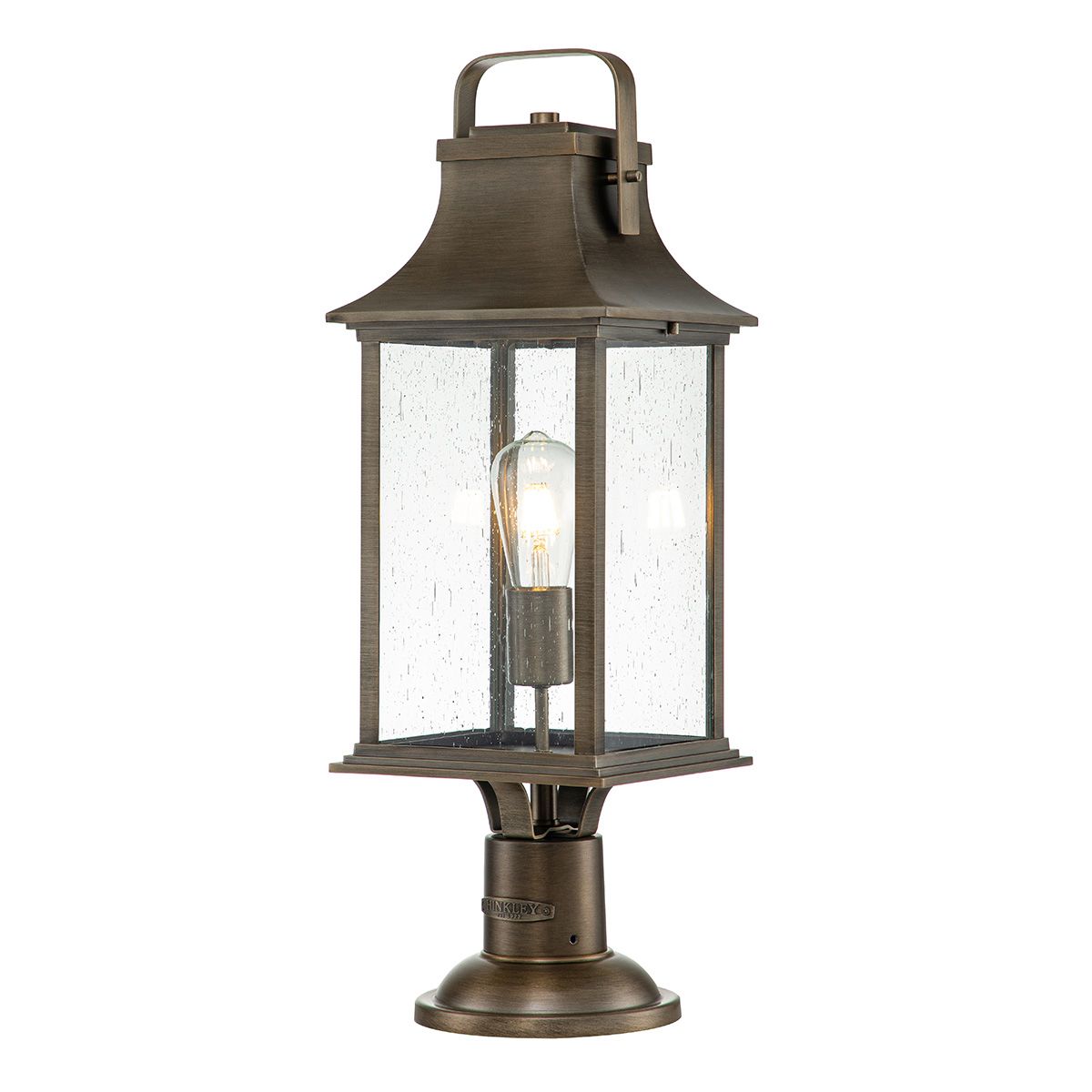 Grant Large Pedestal Light Burnished Bronze & Clear - QN-GRANT3-L-BU