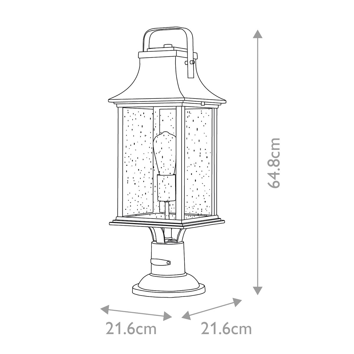 Grant Large Pedestal Light Burnished Bronze & Clear - QN-GRANT3-L-BU