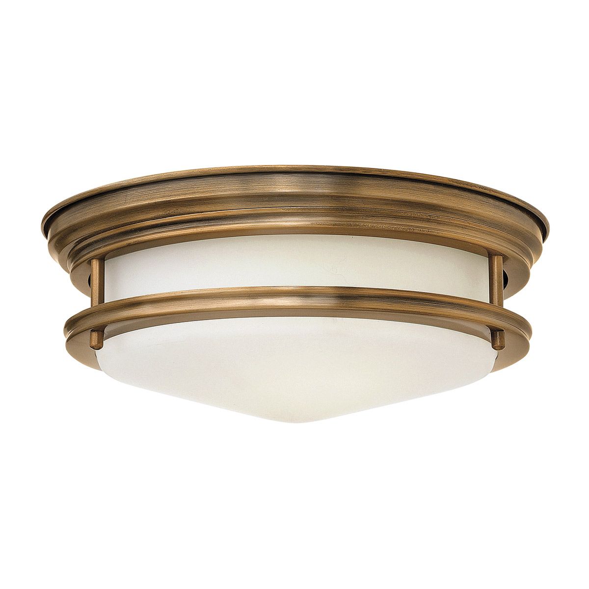 Hadrian Ceiling Flush 2 Light Brushed Bronze & Opal - QN-HADRIAN-FS-BR-OPAL