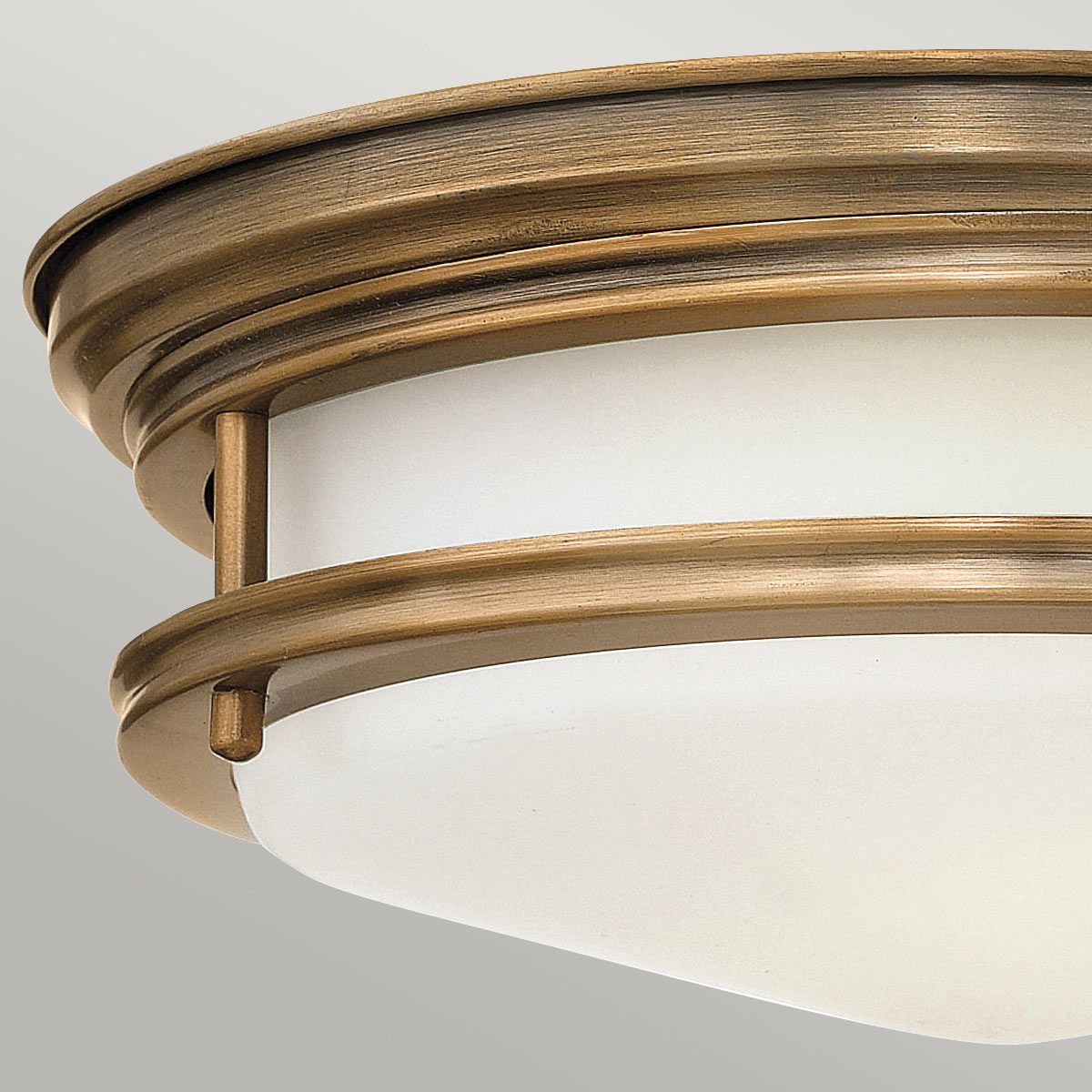 Hadrian Ceiling Flush 2 Light Brushed Bronze & Opal - QN-HADRIAN-FS-BR-OPAL