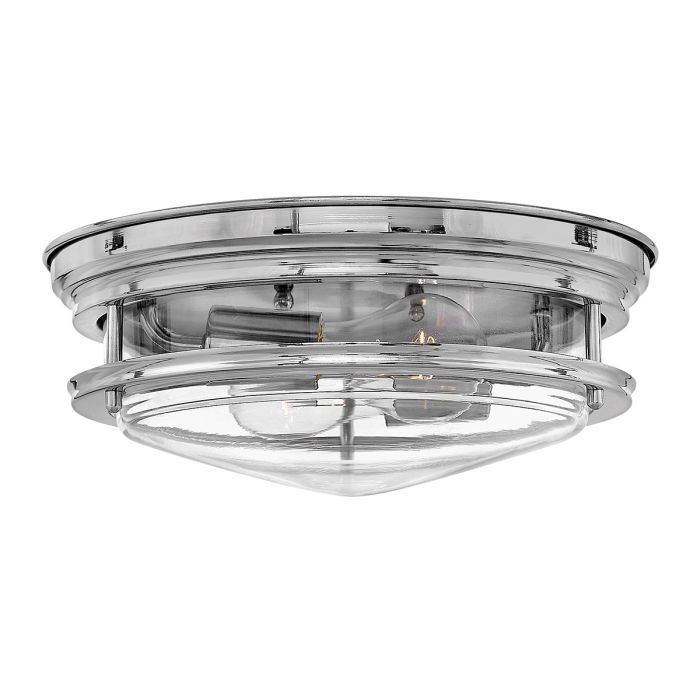 Hadrian Ceiling Flush 2 Light Chrome & Clear - QN-HADRIAN-FS-CM-CLEAR