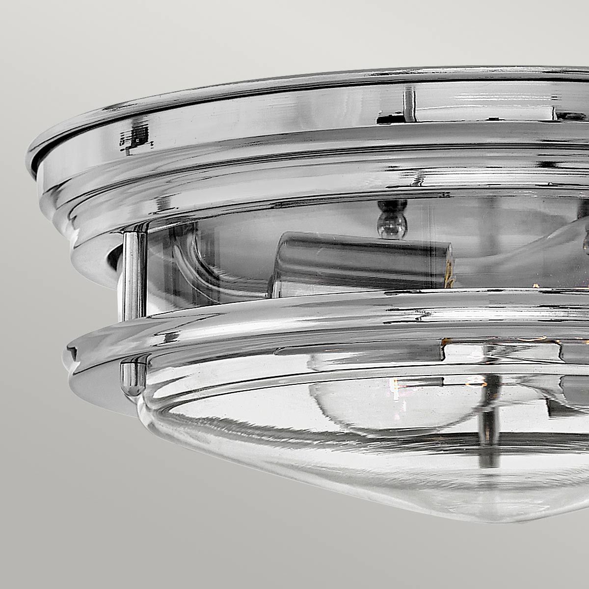 Hadrian Ceiling Flush 2 Light Chrome & Clear - QN-HADRIAN-FS-CM-CLEAR