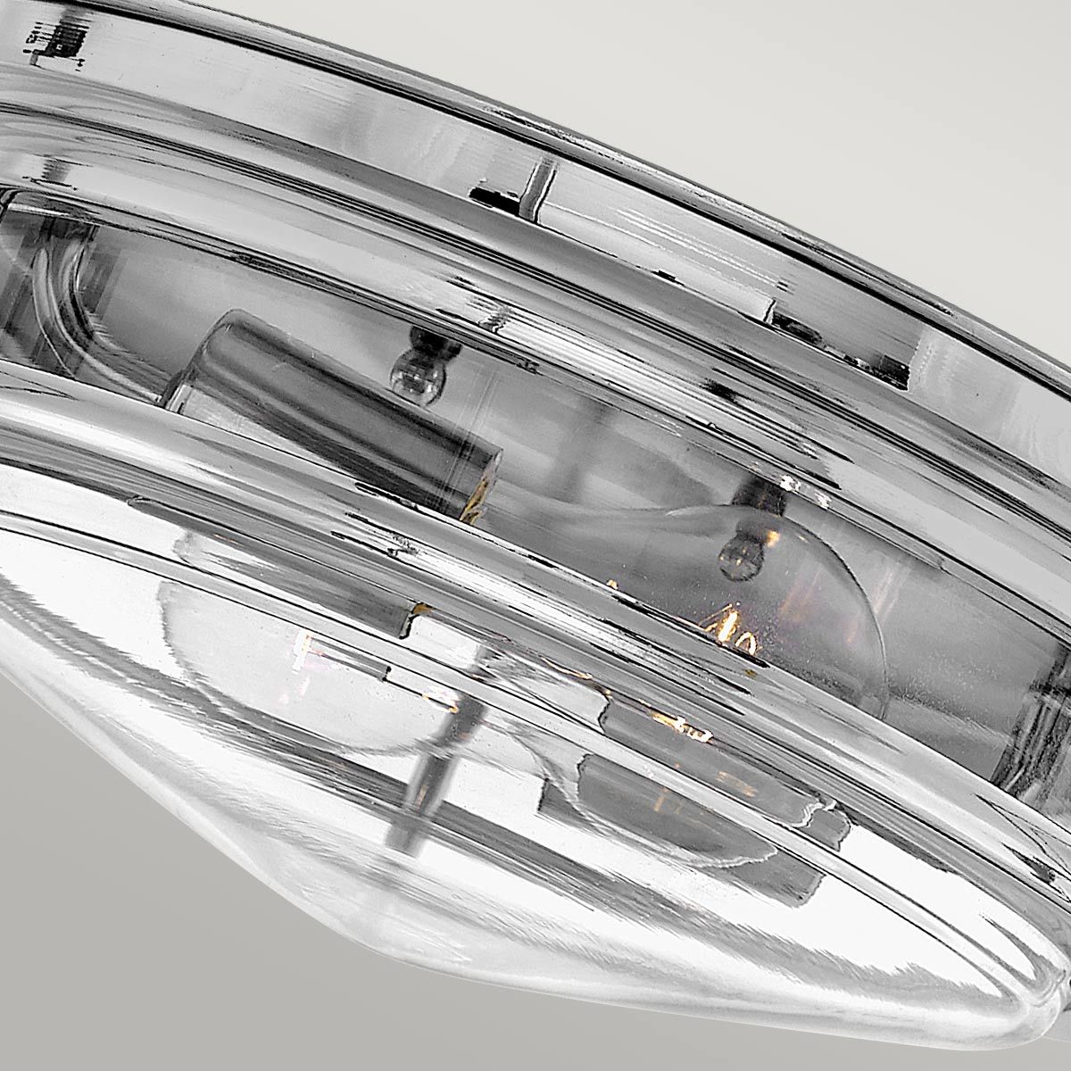 Hadrian Ceiling Flush 2 Light Chrome & Clear - QN-HADRIAN-FS-CM-CLEAR