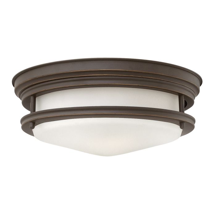 Hadrian Ceiling Flush 2 Light Oil Rubbed Bronze & Opal - QN-HADRIAN-FS-OZ-OPAL