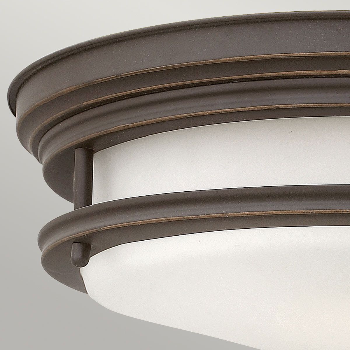 Hadrian Ceiling Flush 2 Light Oil Rubbed Bronze & Opal - QN-HADRIAN-FS-OZ-OPAL