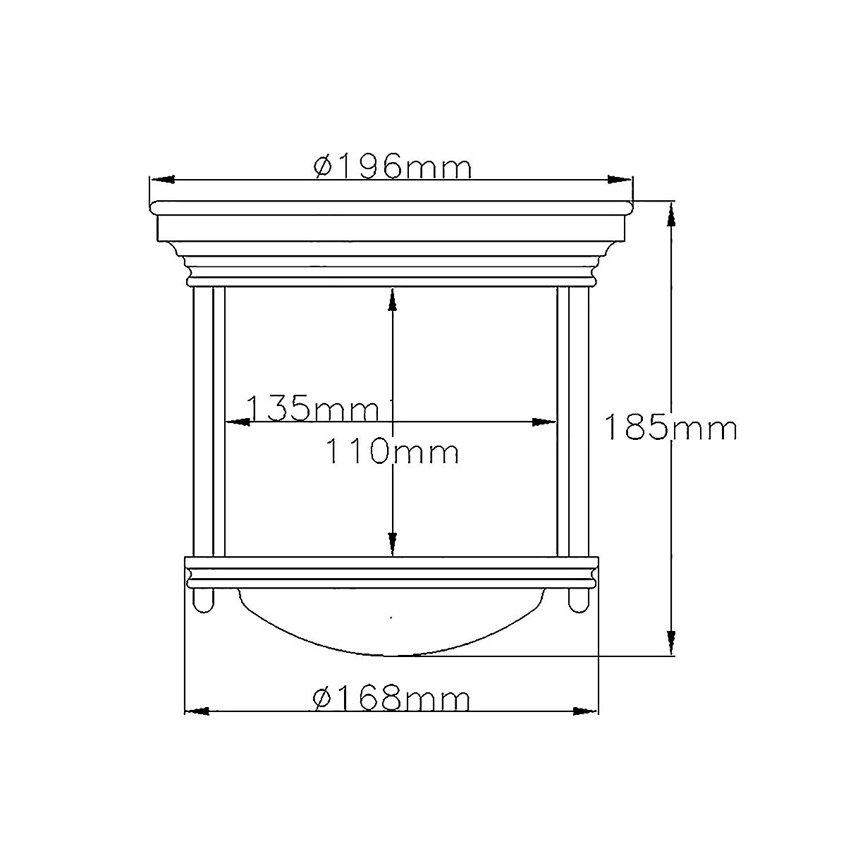 Hadrian Ceiling Flush Light Antique Nickel & Clear - QN-HADRIAN-MINI-F-AN-CLEAR