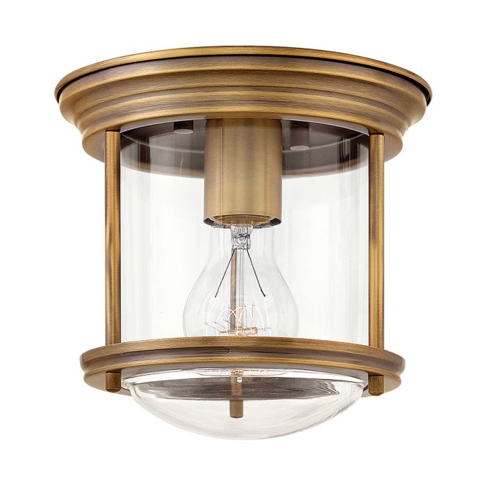 Hadrian Ceiling Flush Light Brushed Bronze & Clear - QN-HADRIAN-MINI-F-BR-CLEAR