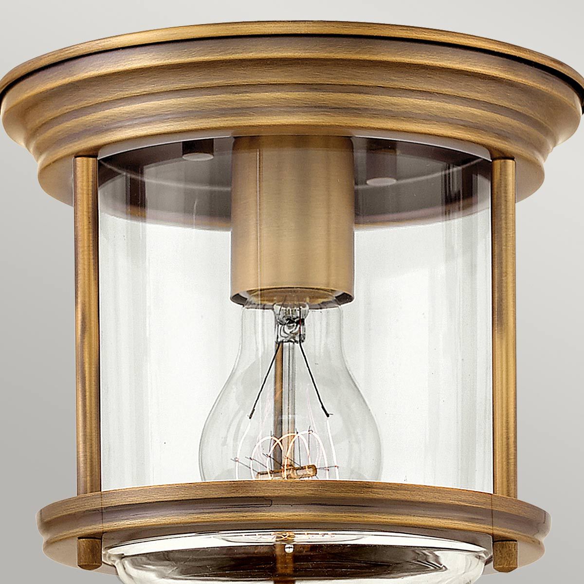 Hadrian Ceiling Flush Light Brushed Bronze & Clear - QN-HADRIAN-MINI-F-BR-CLEAR