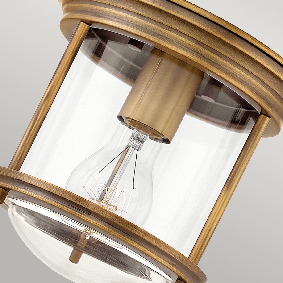 Hadrian Ceiling Flush Light Brushed Bronze & Clear - QN-HADRIAN-MINI-F-BR-CLEAR