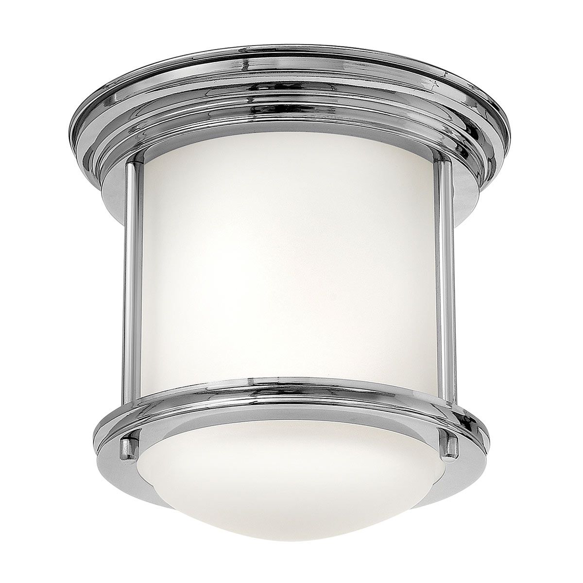 Hadrian Ceiling Flush Light Chrome & Opal - QN-HADRIAN-MINI-F-CM-OPAL