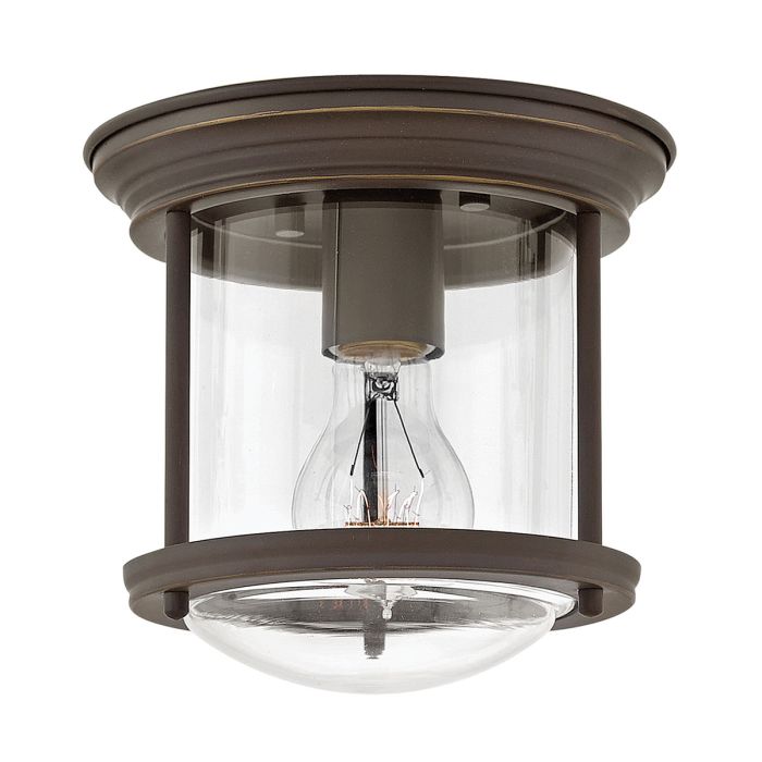 Hadrian Ceiling Flush Light Oil Rubbed Bronze & Clear - QN-HADRIAN-MINI-F-OZ-CLEAR