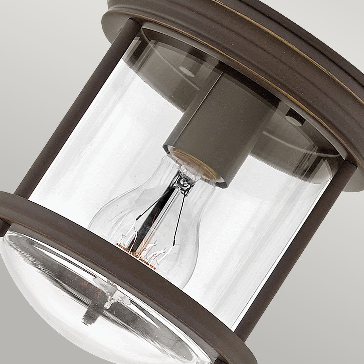 Hadrian Ceiling Flush Light Oil Rubbed Bronze & Clear - QN-HADRIAN-MINI-F-OZ-CLEAR