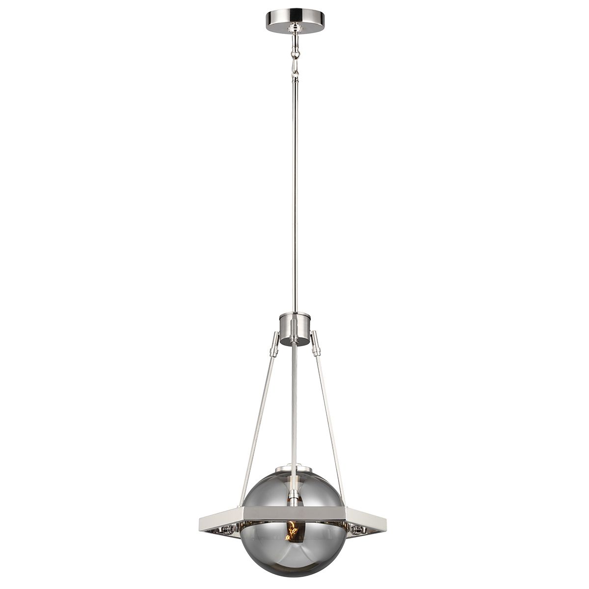 Harper Pendant Light Polished Nickel or Smoke - QN-HARPER-1P