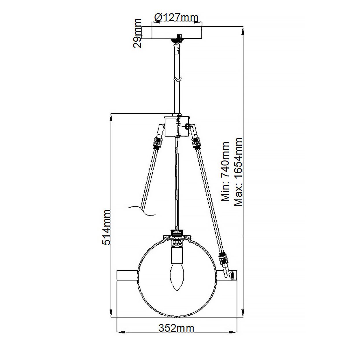 Harper Pendant Light Polished Nickel or Smoke - QN-HARPER-1P