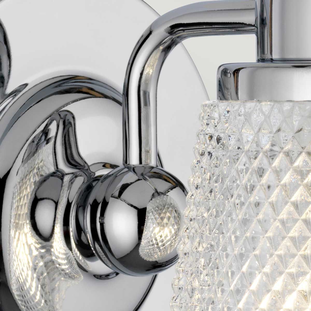 Hudson Vanity Light Polished Chrome or Clear - QN-HUDSON1-BATH