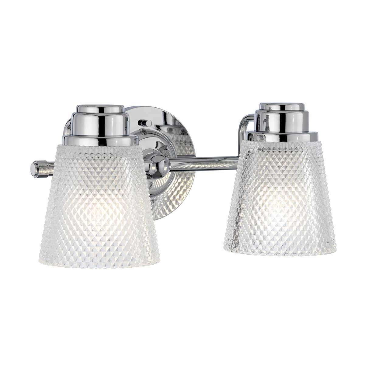 Hudson 2 Light Vanity Light Polished Chrome or Clear - QN-HUDSON2-BATH