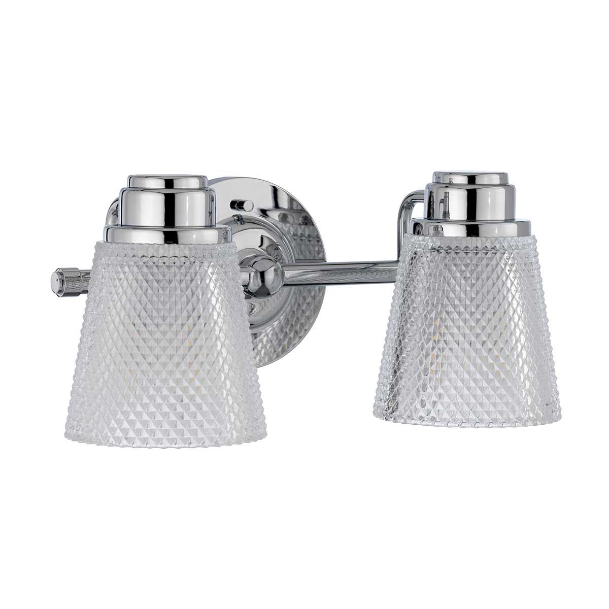 Hudson 2 Light Vanity Light Polished Chrome or Clear - QN-HUDSON2-BATH