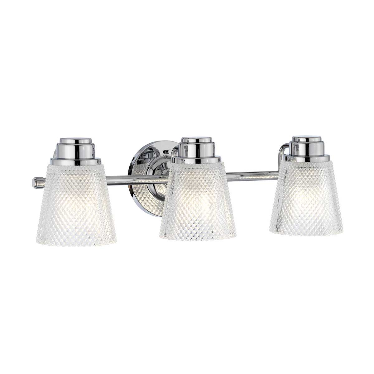 Hudson 3 Light Vanity Light Polished Chrome or Clear - QN-HUDSON3-BATH