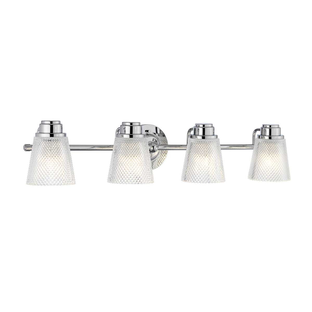 Hudson 4 Light Vanity Light Polished Chrome or Clear - QN-HUDSON4-BATH