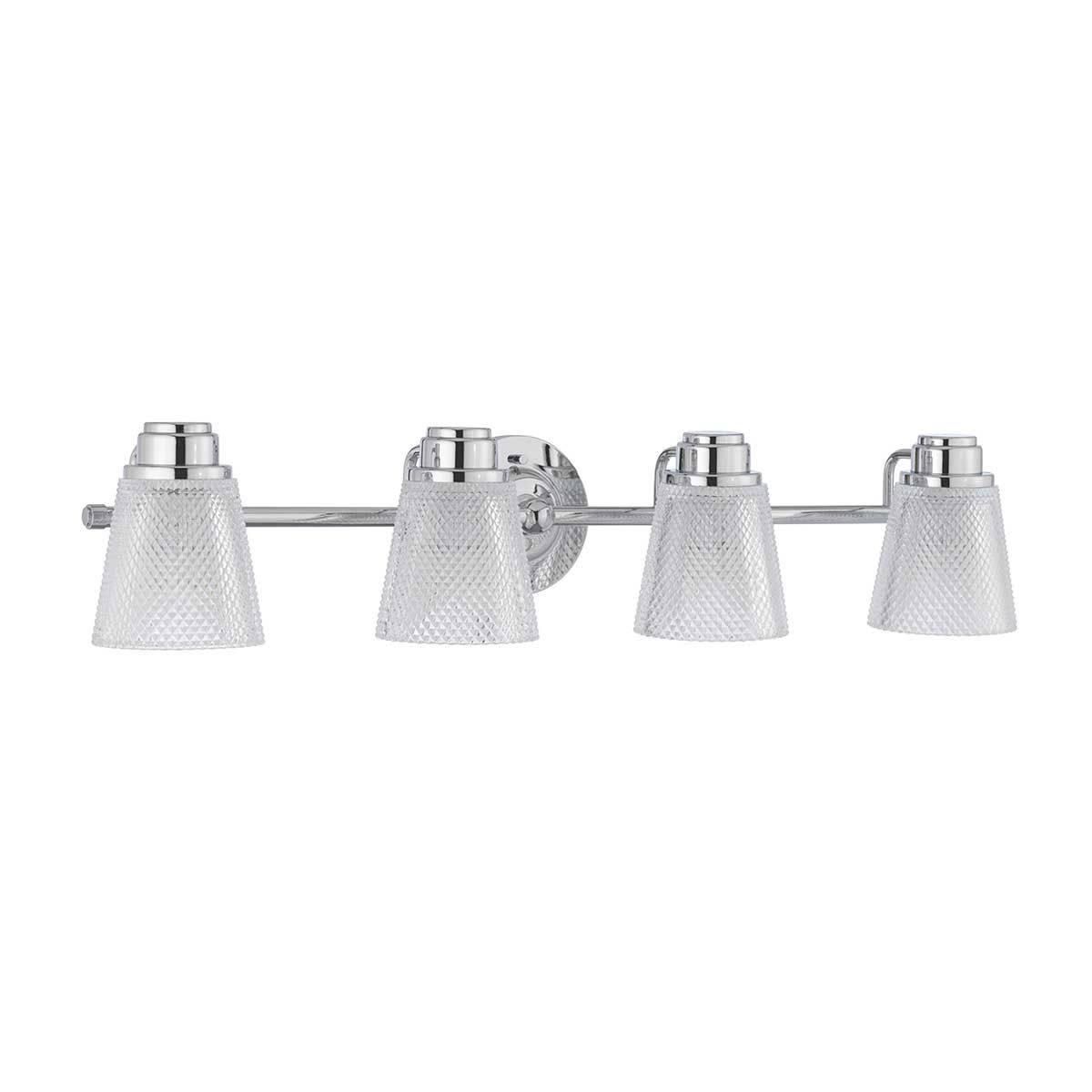 Hudson 4 Light Vanity Light Polished Chrome or Clear - QN-HUDSON4-BATH