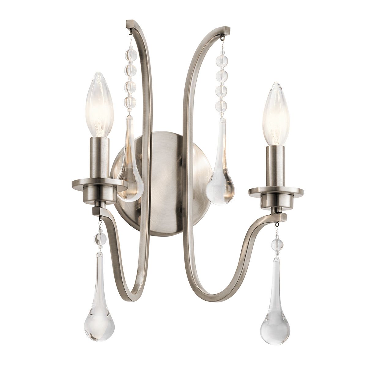 Karlee 2 Light Wall Light Classic Pewter - QN-KARLEE2