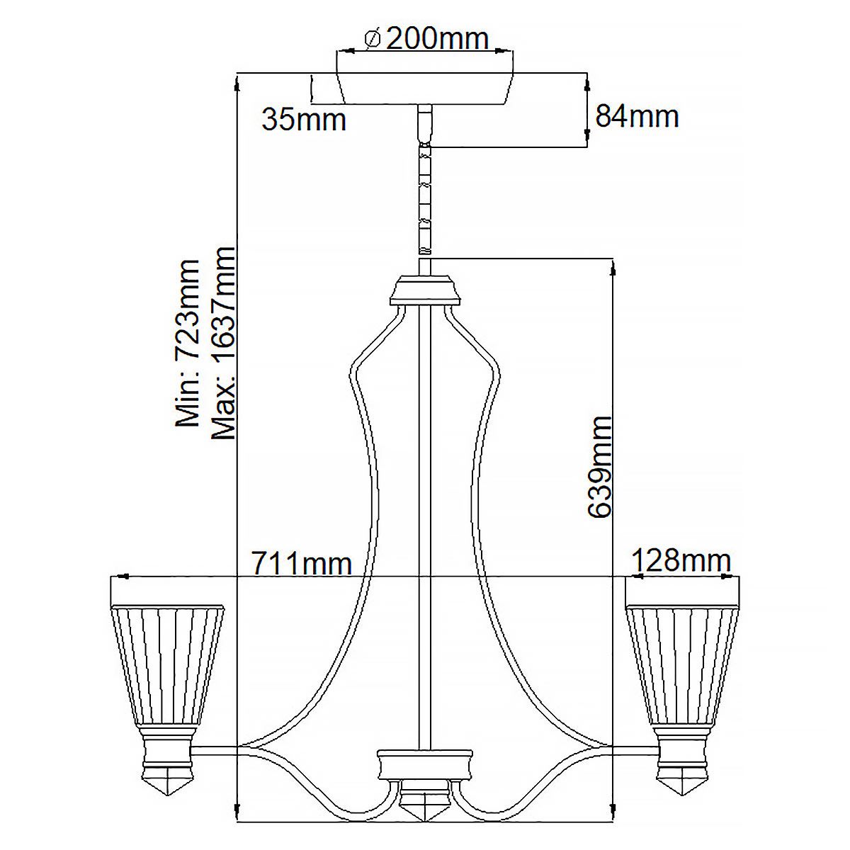 Kayva LED 13 Light 6 Arm Dual-lit Chandelier 36W 3000k Polished Nickel & Clear - QN-KAYVA13-PN