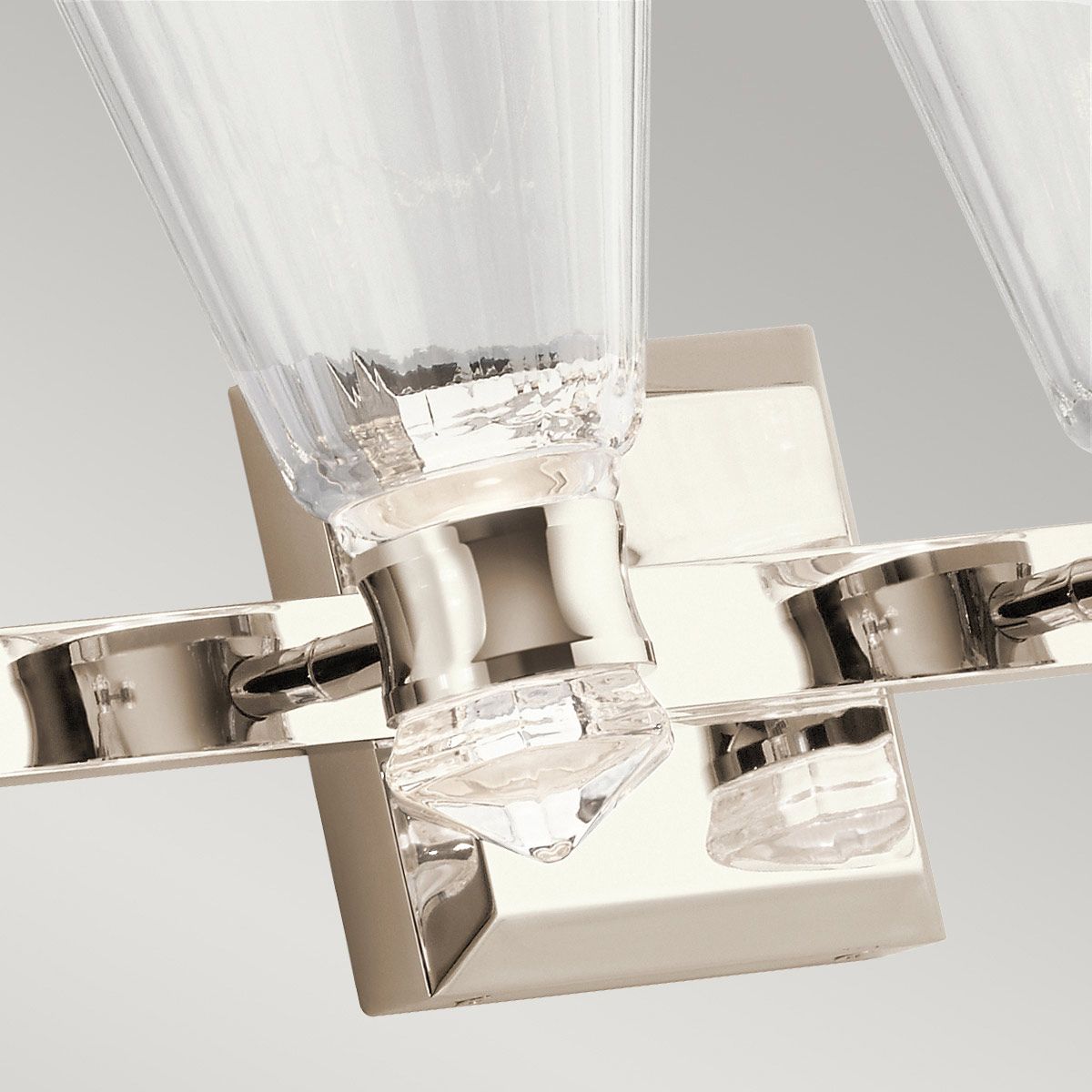 Kayva LED 4 Light Arm Dual-lit Wall Light 22W 3000k Polished Nickel & Clear - QN-KAYVA4-PN