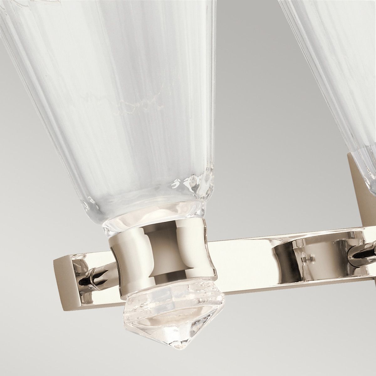 Kayva LED 4 Light Arm Dual-lit Wall Light 22W 3000k Polished Nickel & Clear - QN-KAYVA4-PN