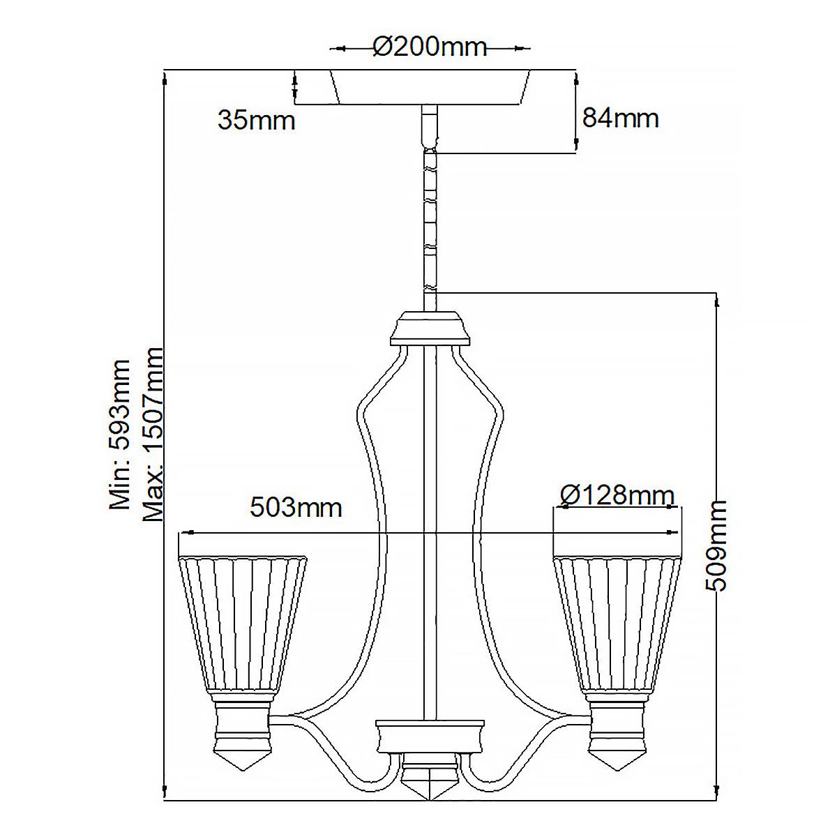 Kayva LED 9 Light 4 Arm Dual-lit Chandelier 24W 3000k Polished Nickel & Clear - QN-KAYVA9-PN