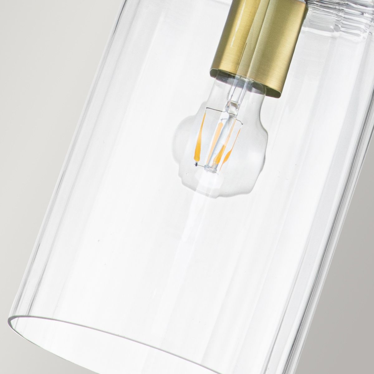 Kimrose 1 Light Mini Pendant Brushed Natural Brass or Clear - QN-KIMROSE-MP-BNB