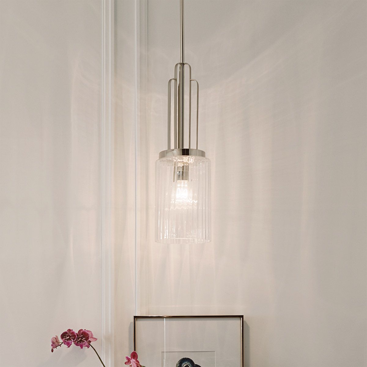 Kimrose 1 Light Mini Pendant Polished Nickel or Clear - QN-KIMROSE-MP-PN