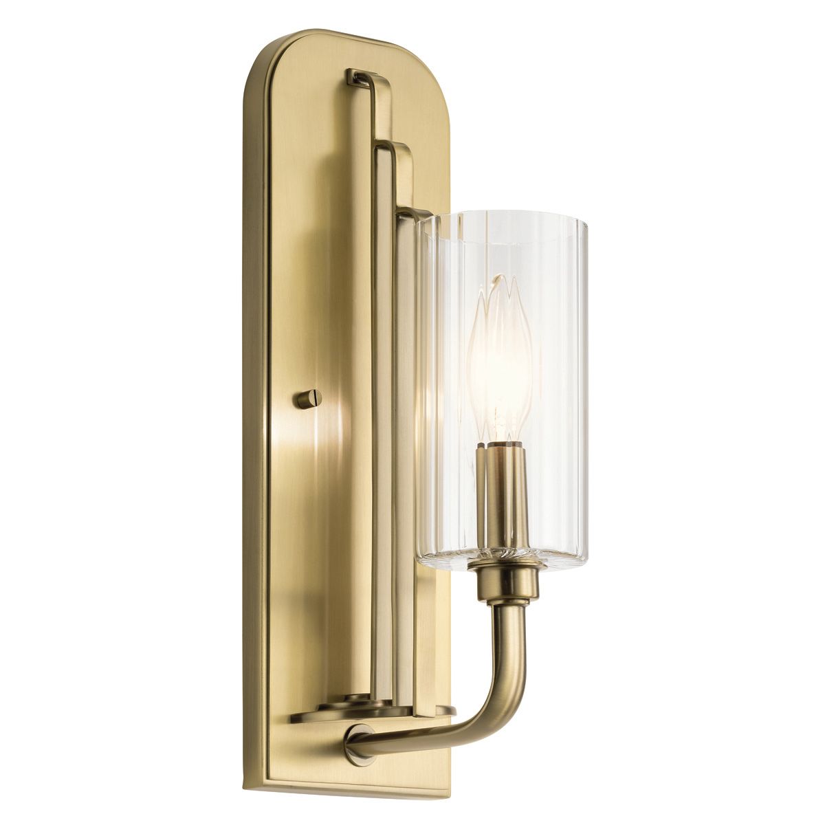 Kimrose Wall Light Brushed Natural Brass or Clear - QN-KIMROSE1-BNB