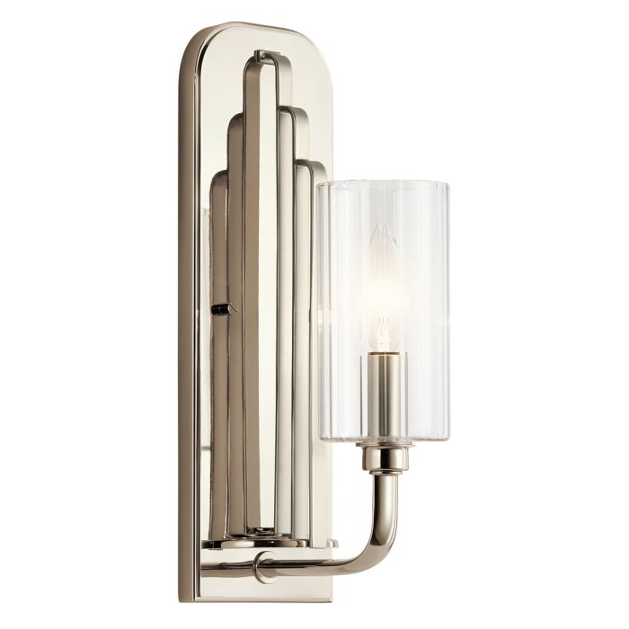 Kimrose Wall Light Polished Nickel or Clear - QN-KIMROSE1-PN